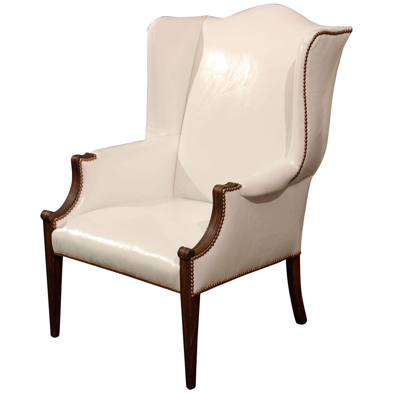 White Leather Wingback