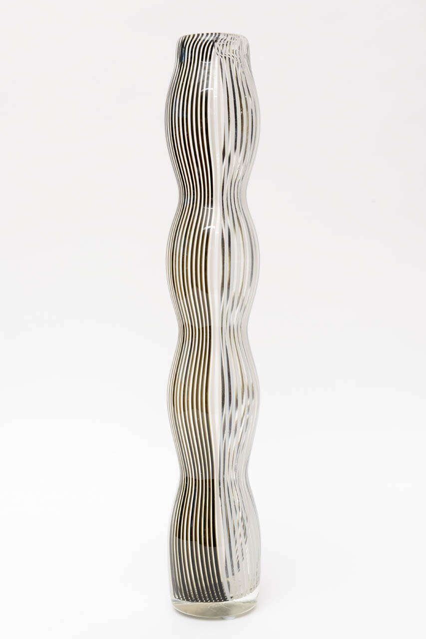 Italian  Murano Graphic Dino Martens Style Glass Vase
