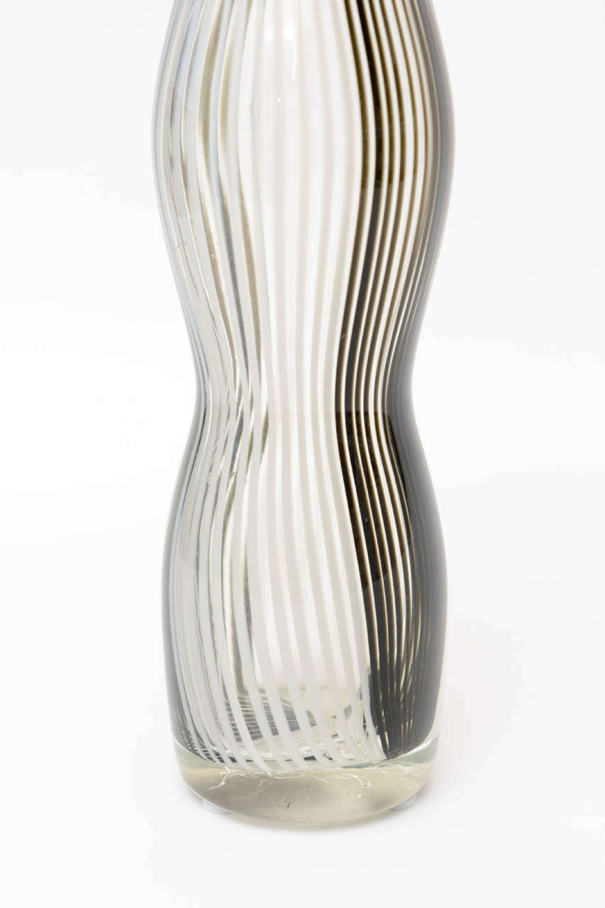 Mid-20th Century  Murano Graphic Dino Martens Style Glass Vase