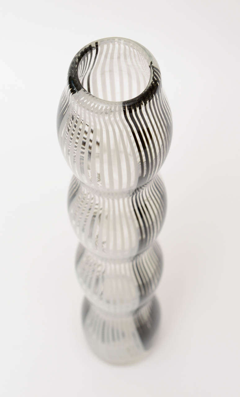  Murano Graphic Dino Martens Style Glass Vase 1