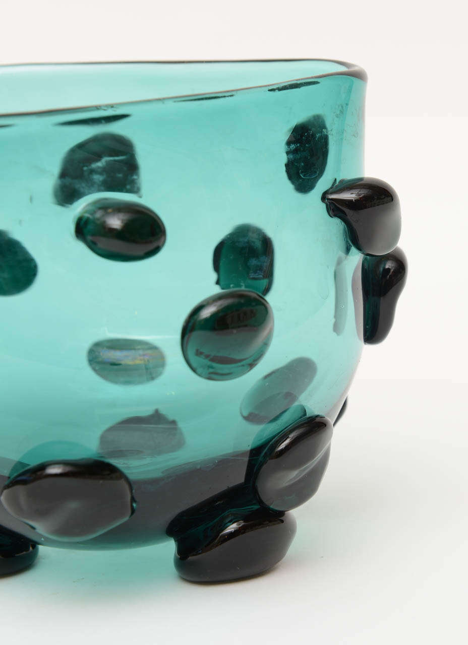 Mid-20th Century Unusual Rare Signed Blenko Glass Bowl Vessel