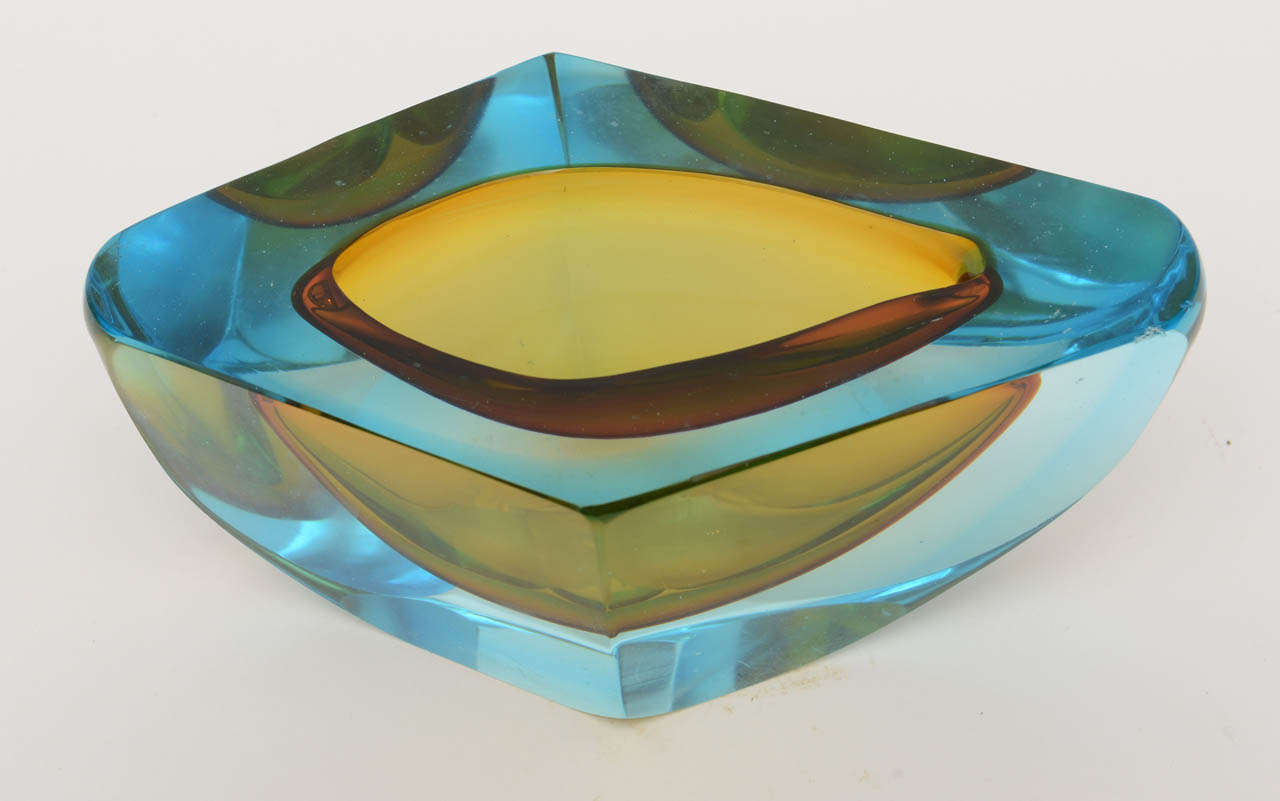 Italian Murano Sommerso Heavy Bowl by Tiozzo and Ferro at 1stDibs