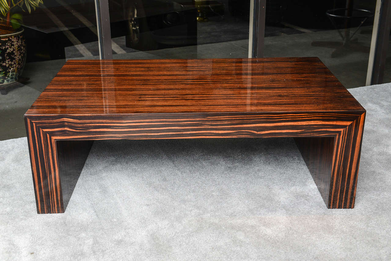 Art Deco Style Solid Macassar Coffee Table