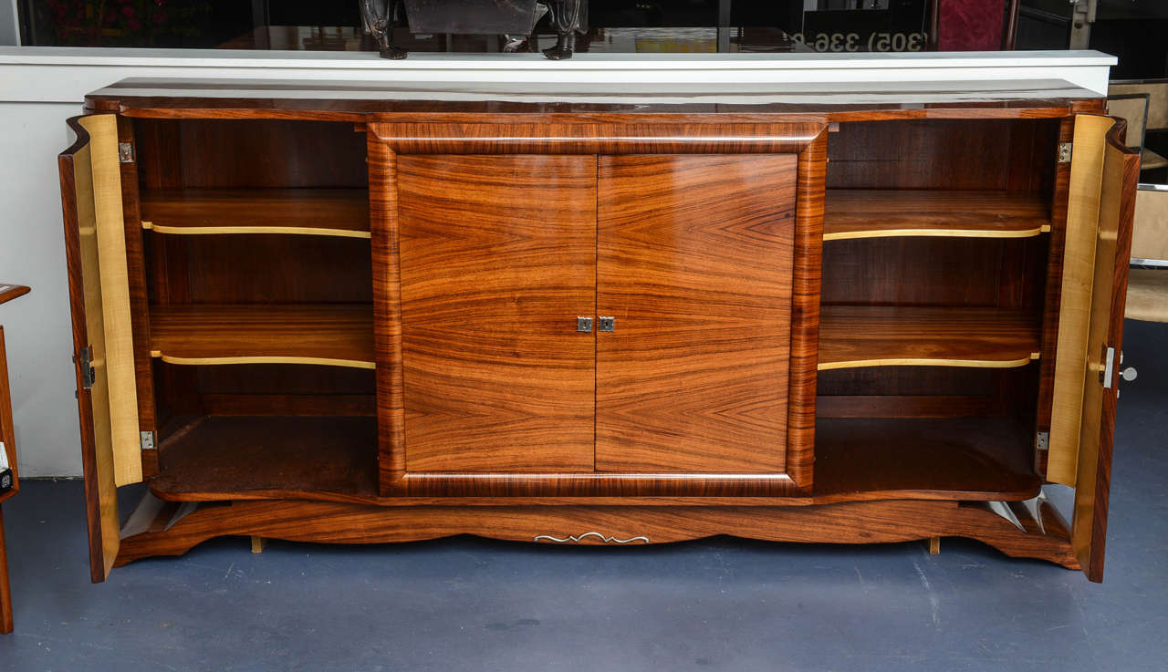 French Art Deco Sideboard Blond Mahogany Credenza 2