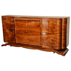 French Art Deco Sideboard Blond Mahogany Credenza