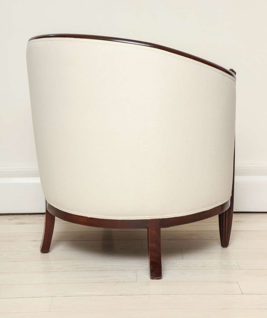 Acajou Paire de fauteuils club tapissés Art Déco en acajou, vers 1930