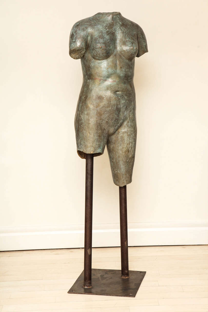 Female Life-Sized Bronze Sculpture on Metal Base, Italy, circa 1940