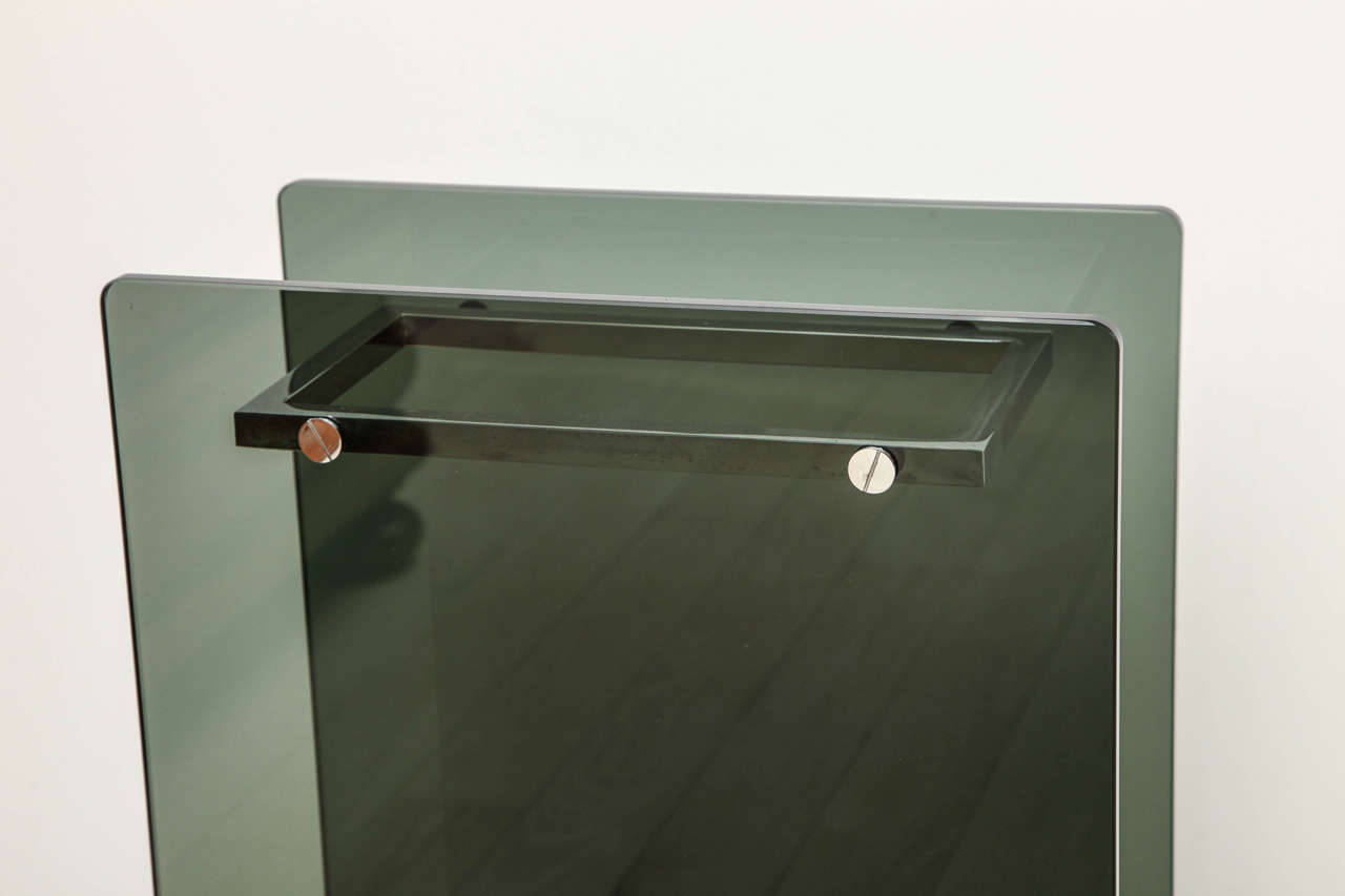 Chrome and Glass Umbrella Stand at 1stdibs