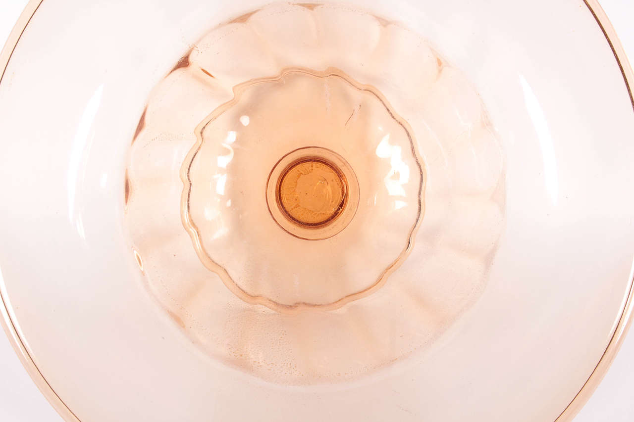 Modern Venini Glass Bowl Infused with Gold Leaf from the late 1920s