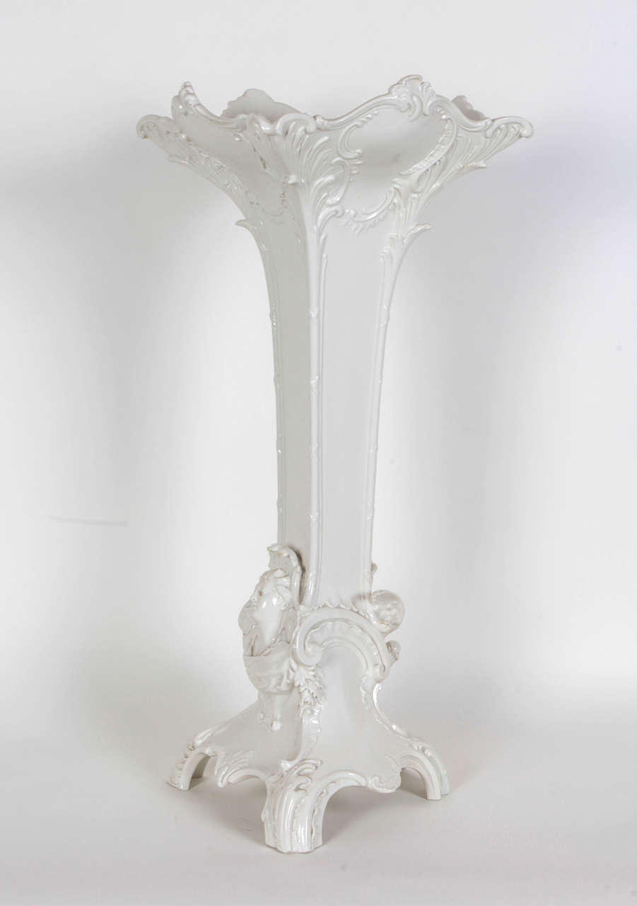German Large Blanc de Chine Berlin Porcelain Vase For Sale