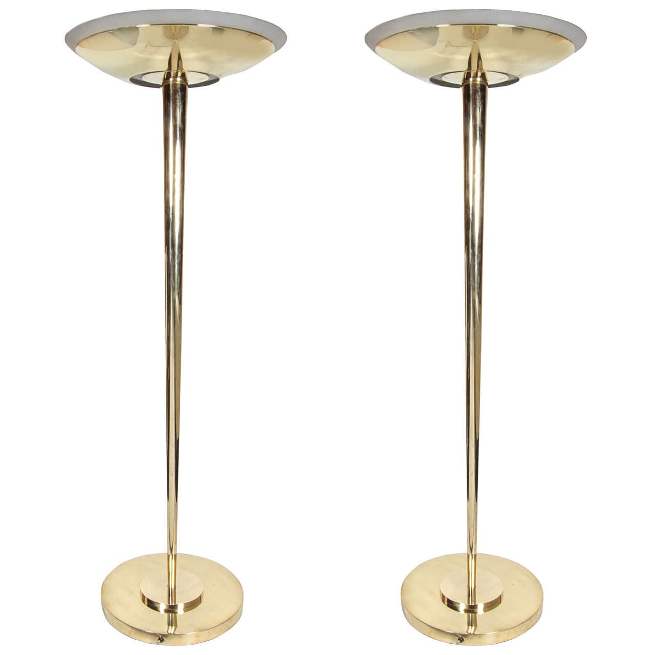 Pair of Jean Perzel Standing Lamps For Sale
