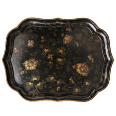 English Papier Mâché Shaped Tray, circa 1850