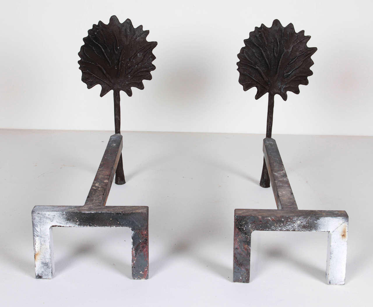 Tree Andirons in Cast Bronze and Iron 1