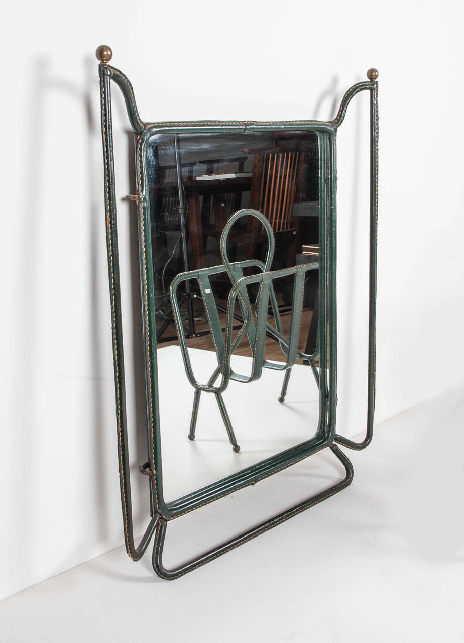 Hand-Crafted French Mirror and Magazine Stand
