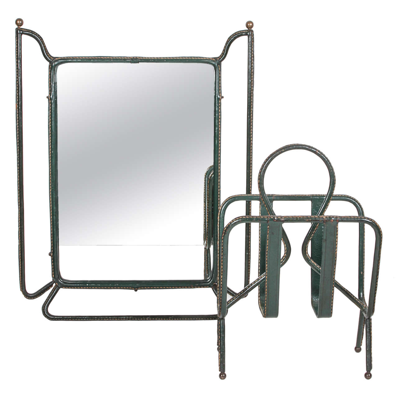 French Mirror and Magazine Stand