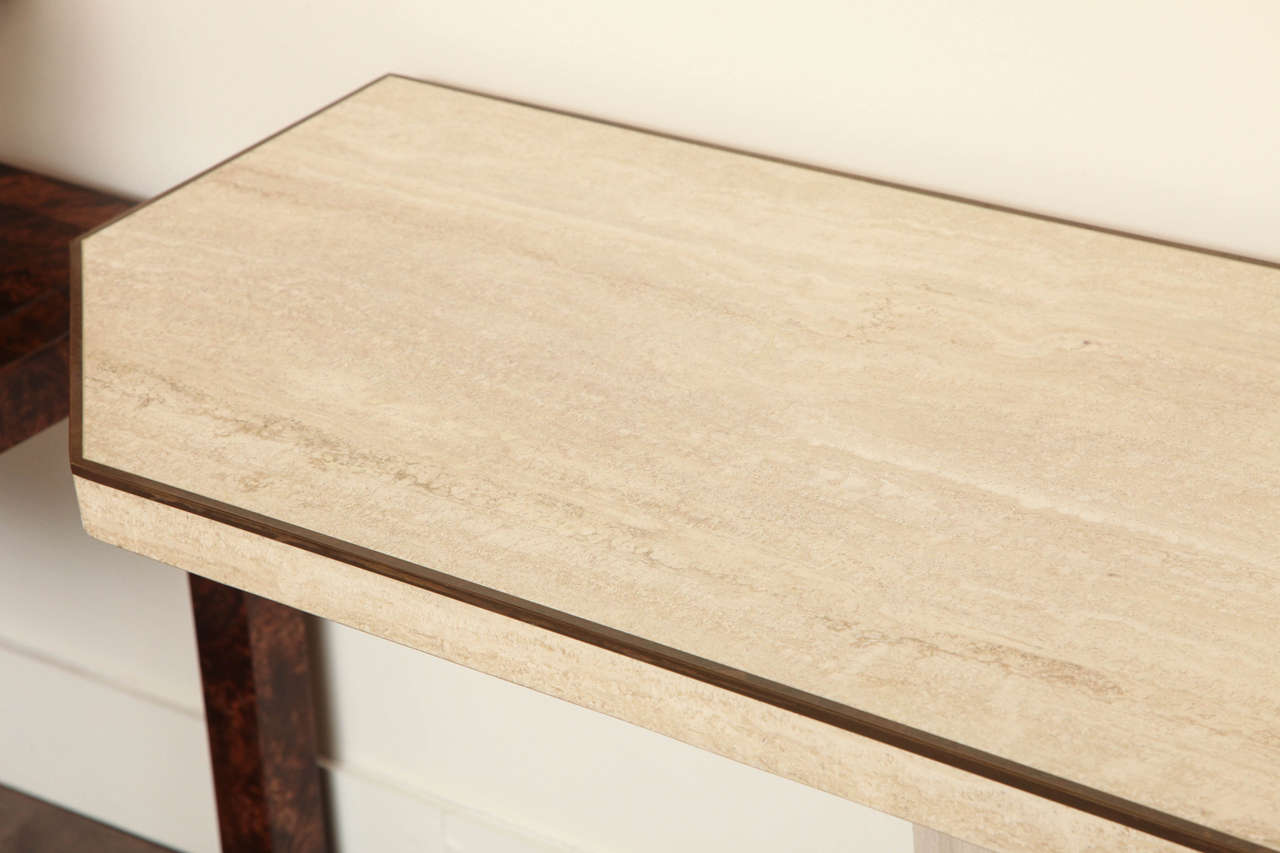 Late 20th Century Italian Travertine Console, circa 1970s