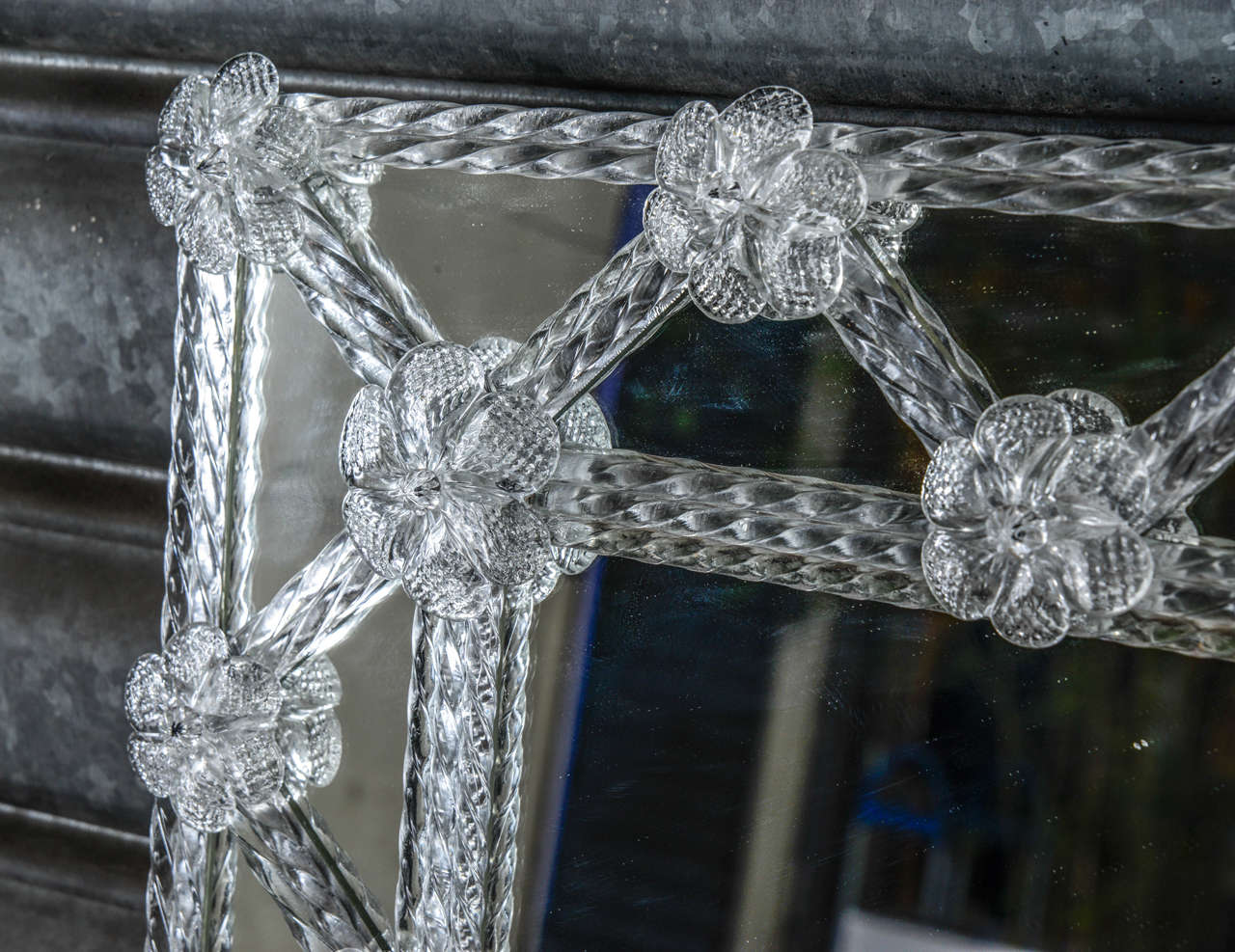 Italian Venetian Mirror with Border in Murano Glass