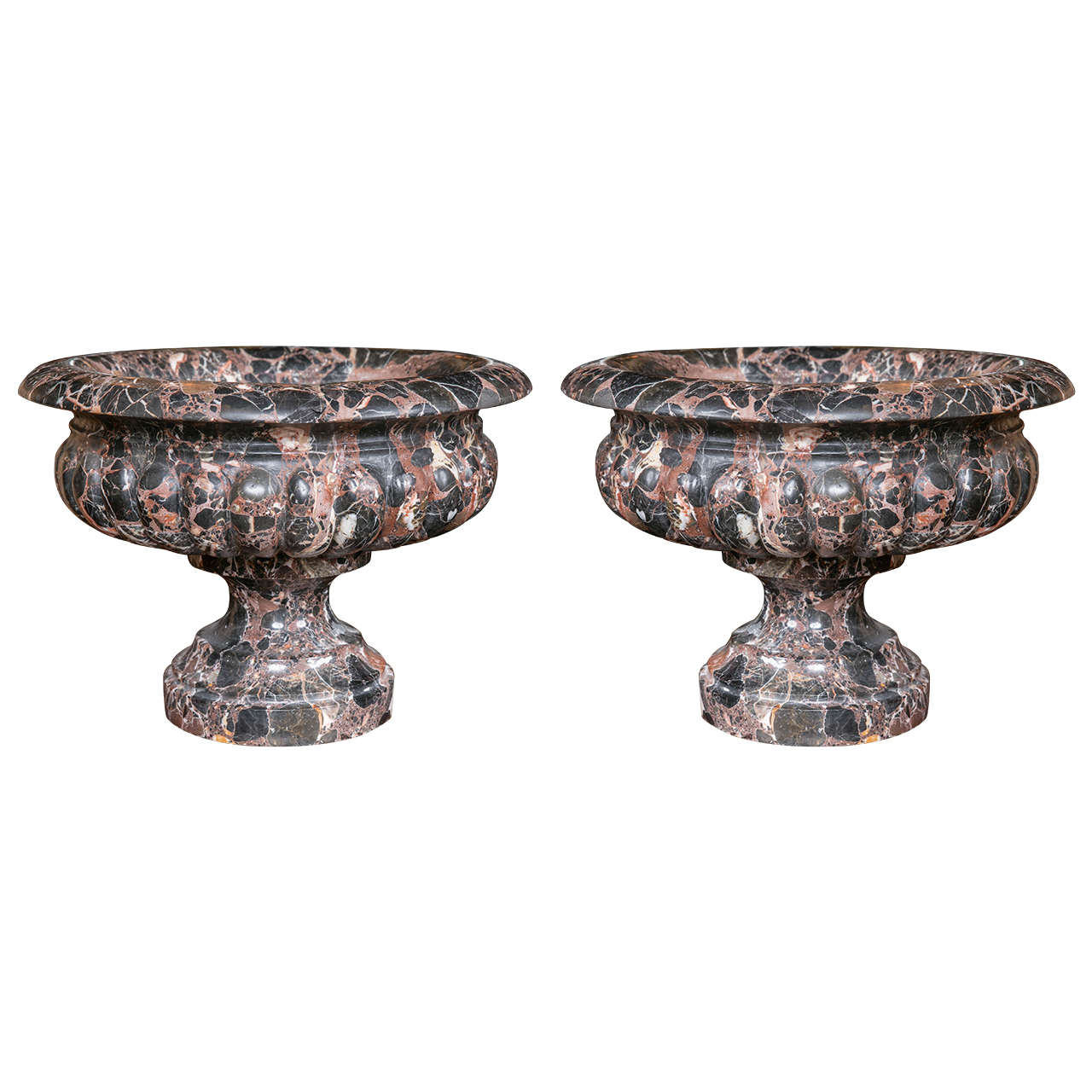 Pair of Italian Marble Urns