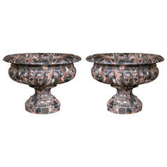 Antique Pair of Italian Marble Urns