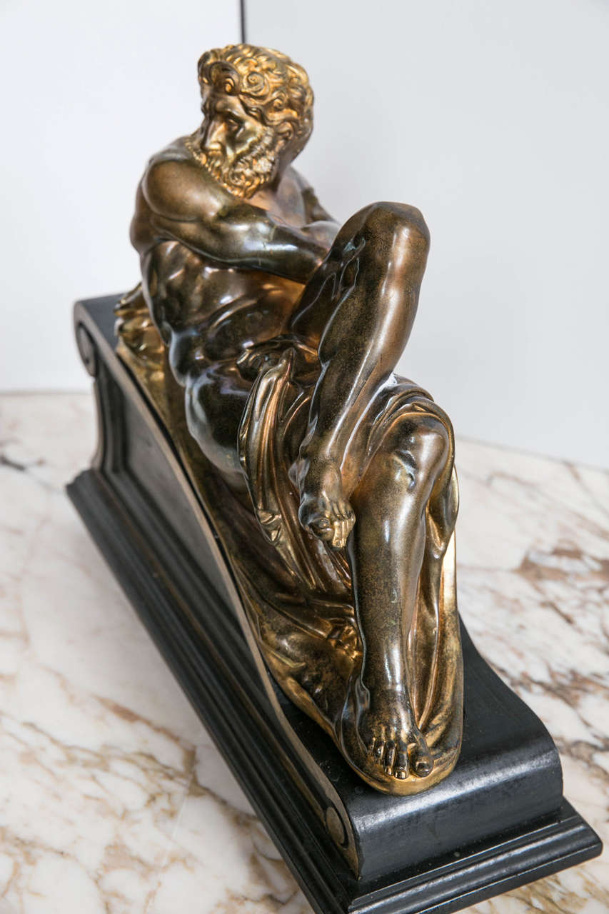19th Century Fine Pair of Dusk and Dawn Bronzes After Michelangelo