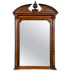 Mahogany Mirror with Molded Pediment