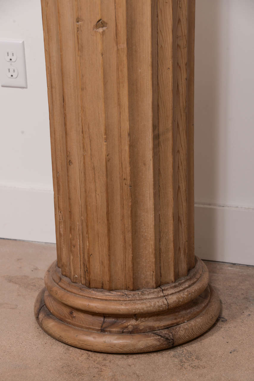 American Pair of 19th Century Fluted Pine Columns