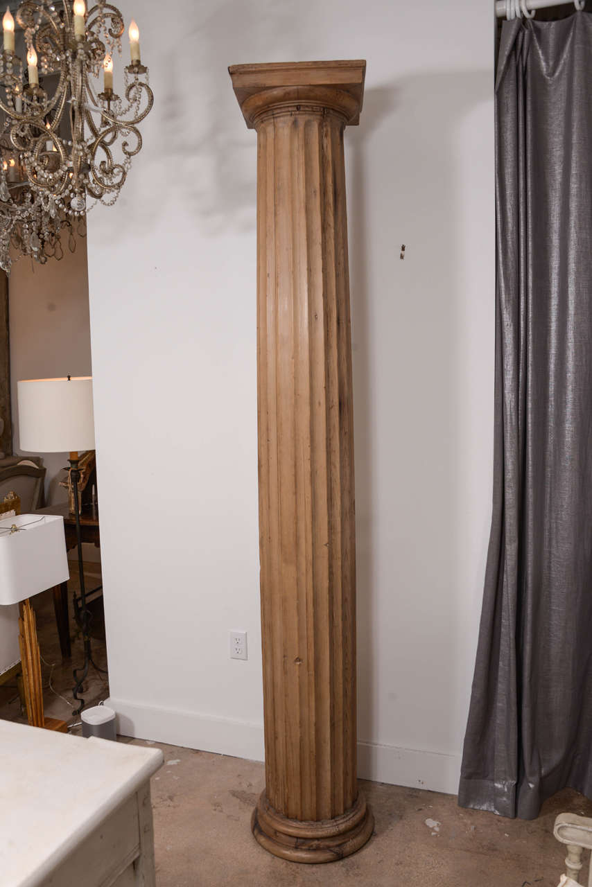 Pair of 19th Century Fluted Pine Columns at 1stDibs