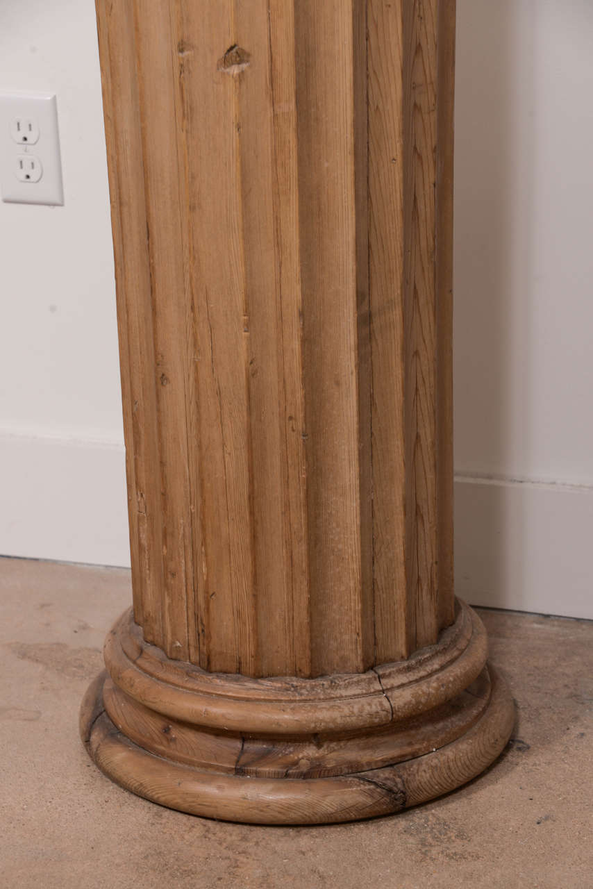 Pair of 19th Century Fluted Pine Columns at 1stDibs