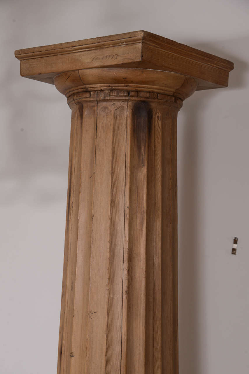 Pair of 19th Century Fluted Pine Columns at 1stDibs