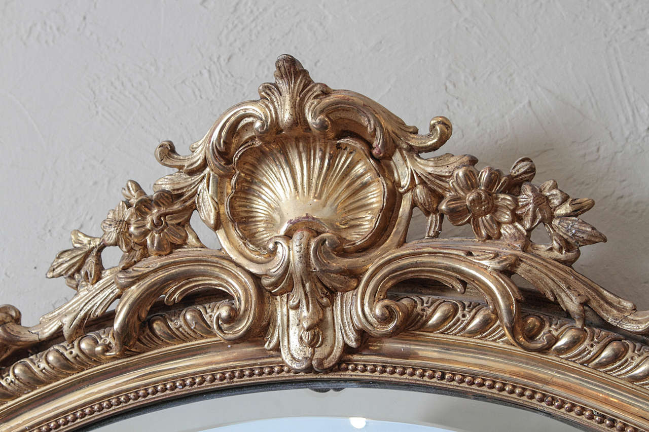 Louis XV 19th c French over mantle mirror