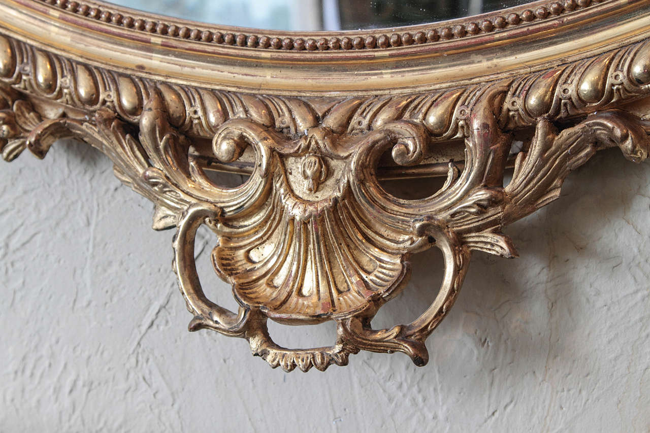 European 19th c French over mantle mirror