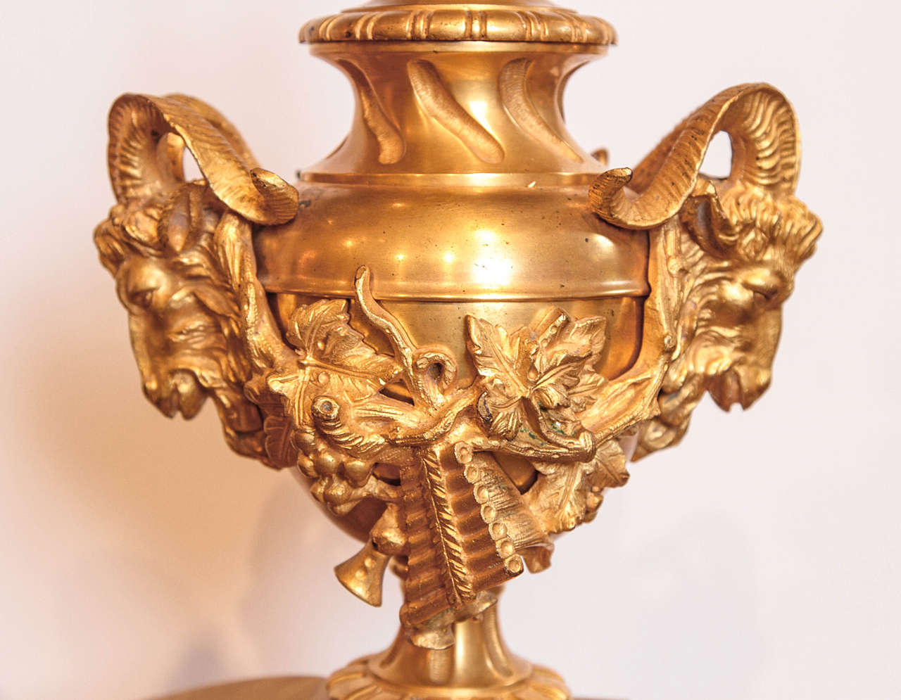 19th century French gilt bronze cherub chenets 1