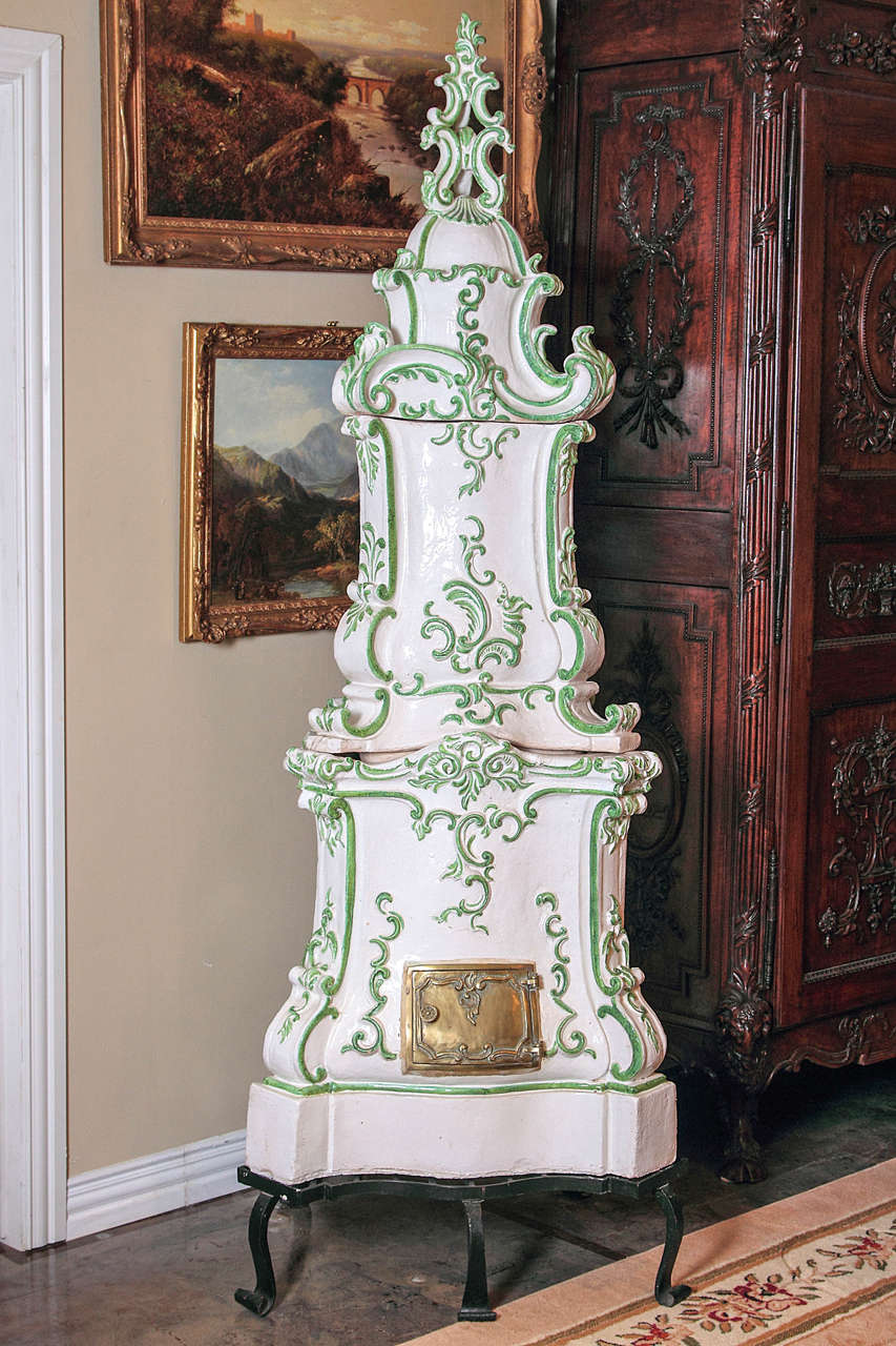19th c French Fiance porcelain stove 1