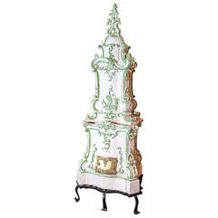 19th c French Fiance porcelain stove