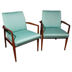 Pair Arne Vodder Arm Chairs Pair Arne Vodder Arm Chairs