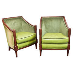 Used Pair  French Deco Revival Chairs  From  Algonquin  Hotel