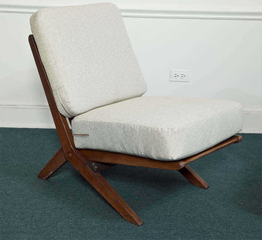 Danish Pair Scandinavian Scissors Chairs In Style Of Stevens For Sale