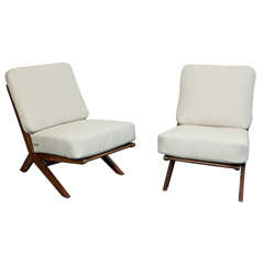 Pair Scandinavian Scissors Chairs In Style Of Stevens