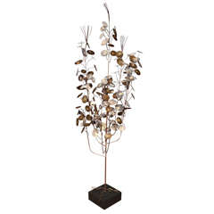 C. Jere  Signed Metal 57" High  Tree Sculpture