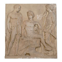 Antique Plaster Plaque of Roman Noblemen