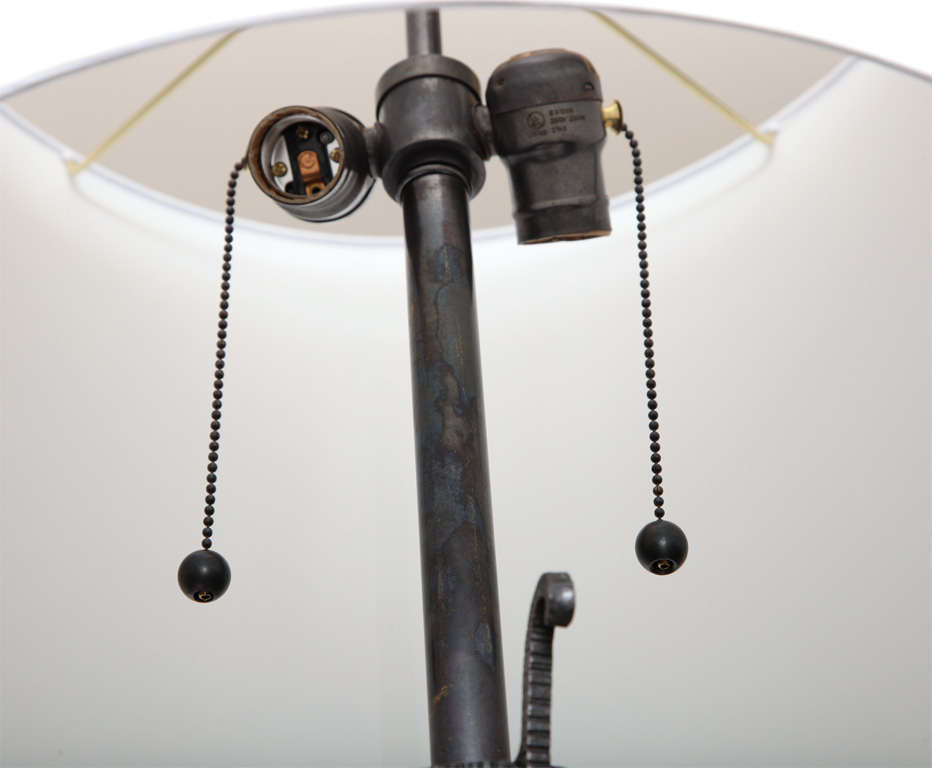 John B Salterini Floor Lamps Pair Art Deco wrought iron 1920's For Sale 3