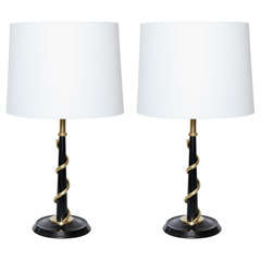 Pair of 1940s Art Moderne SculpturalTable Lamps