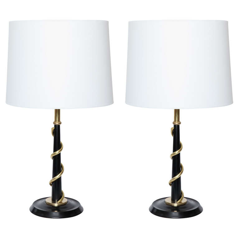 Pair of 1940s Art Moderne SculpturalTable Lamps