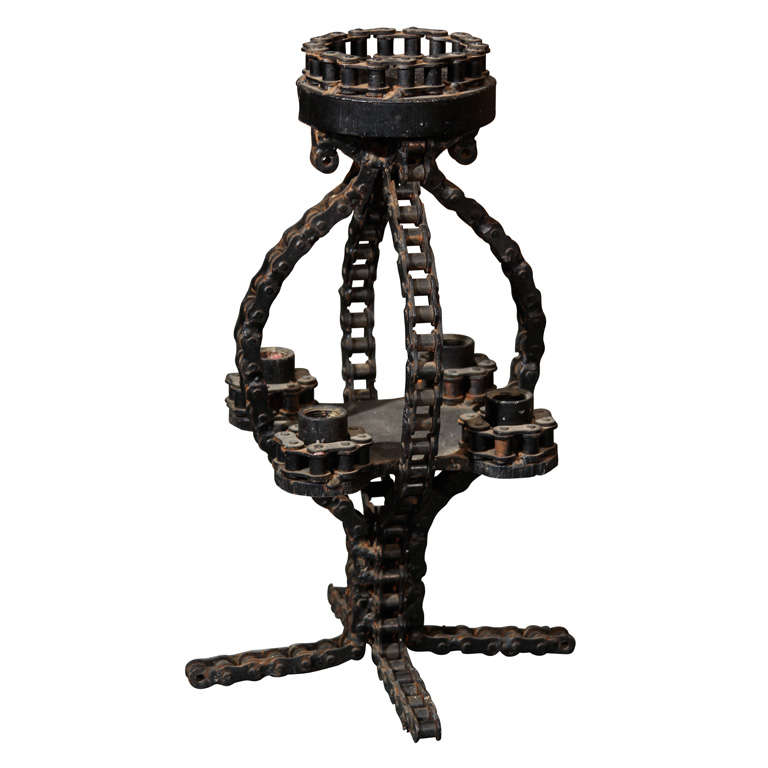 Folk Art Candelabra or Sculpture For Sale