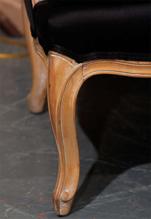 pair Black Satin Loveseats at 1stDibs