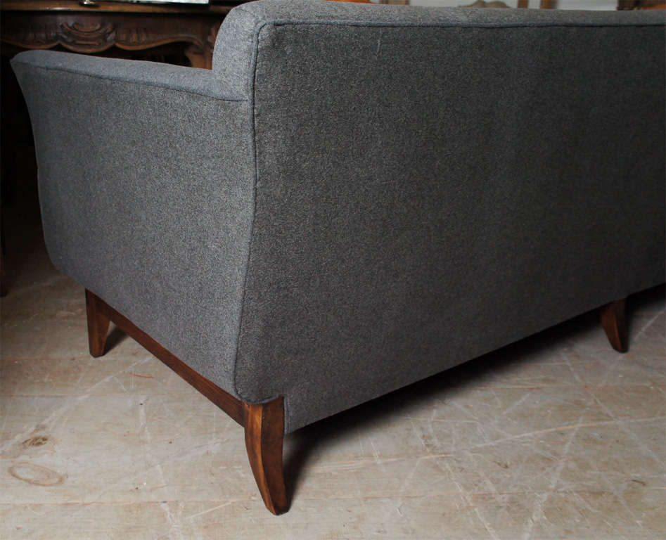 Mid-20th Century Grey Flannel Sofa