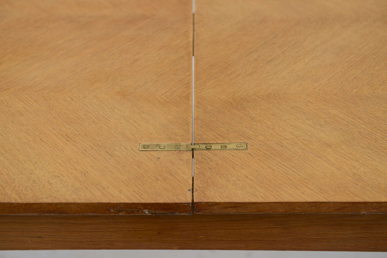 Mid-Century Modern Guillerme et Chambron Oak Collapsible Desk/ Cocktail Table