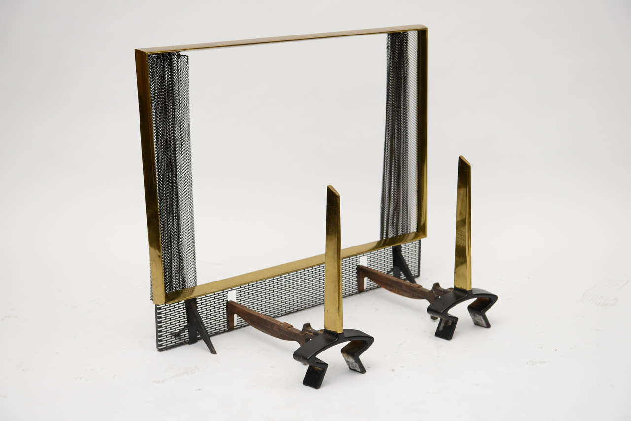 Donald Deskey, komplettes Vintage-Kamin-Set im Zustand „Gut“ im Angebot in North Miami, FL