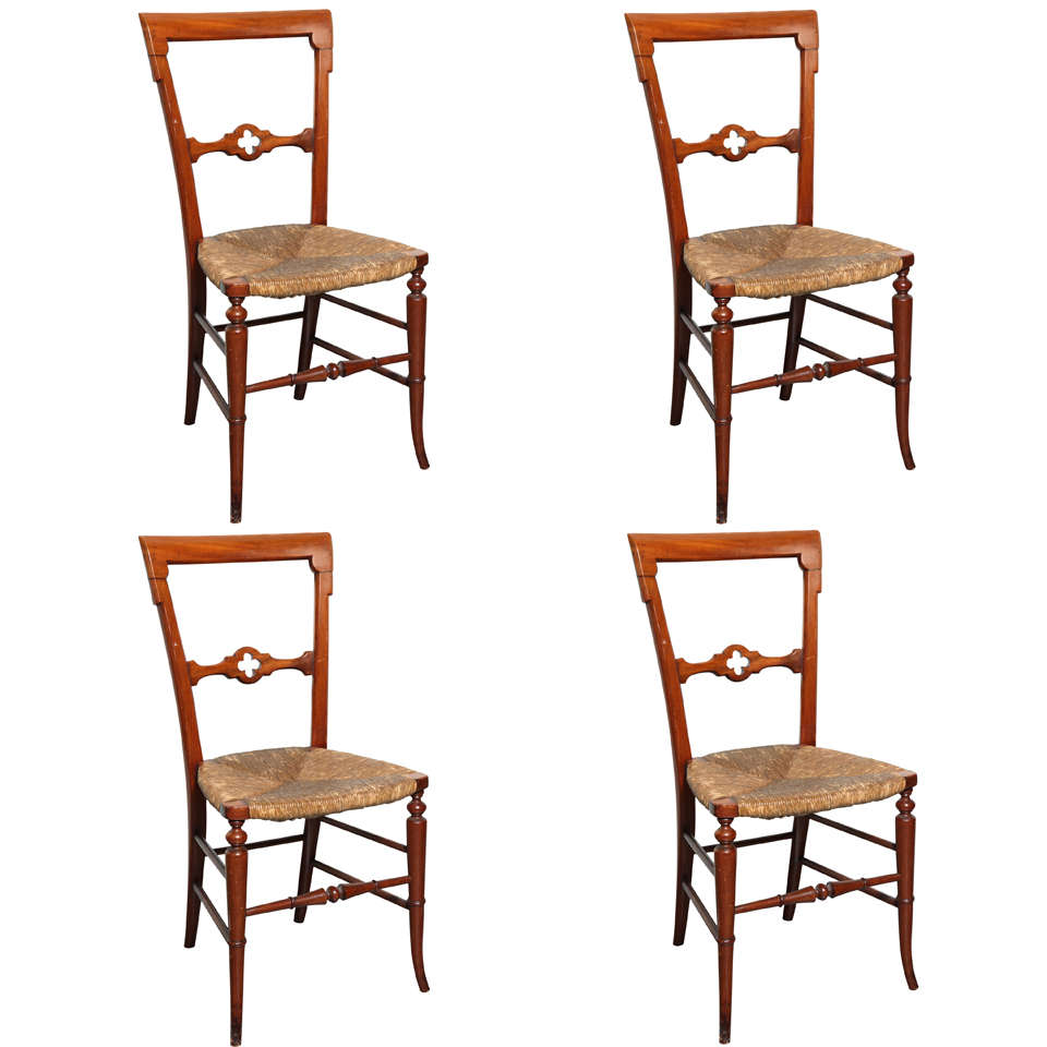 Gothic-Style Dining Chairs, Set of 4 For Sale