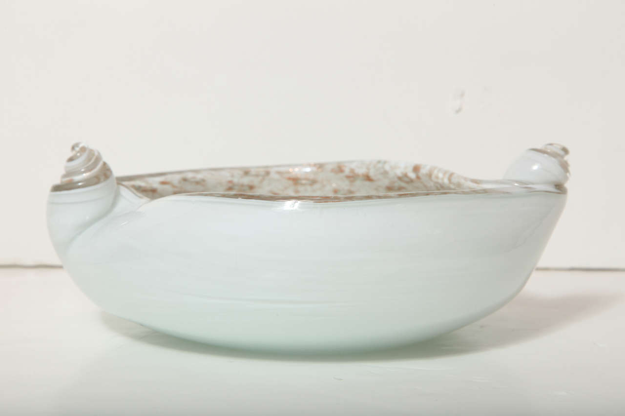 White and Gold Murano Glass Dish 1